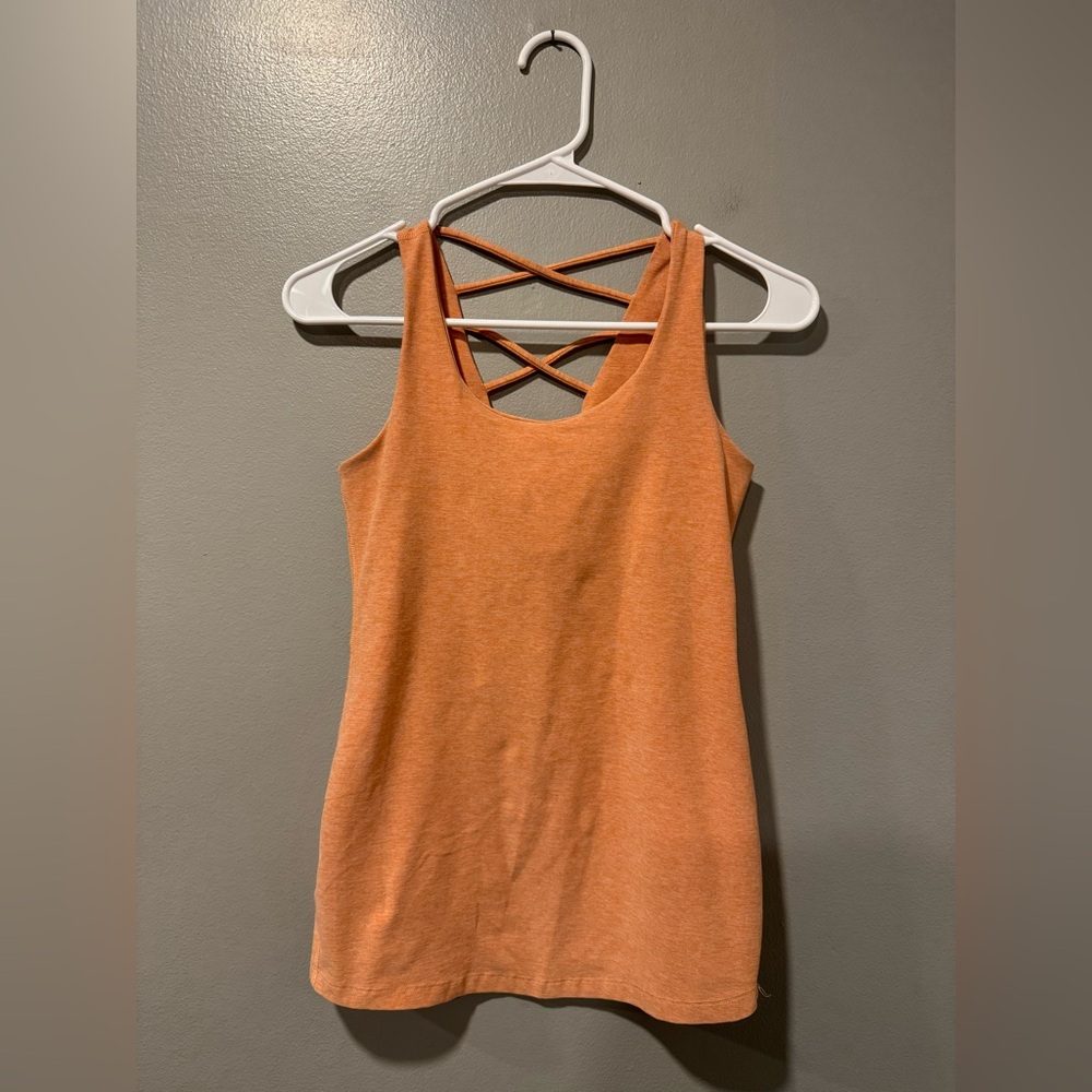 Beyond Yoga Beyond the Bump Athletic Tank in Spacedye Orange Size Small